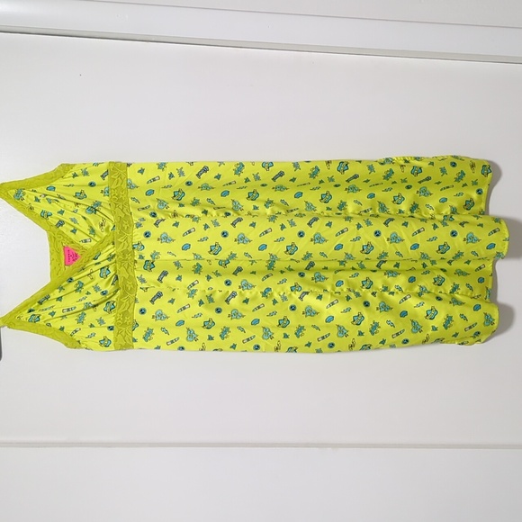Rare Betsey Johnson Torrid lace slip dress neon - Picture 2 of 6